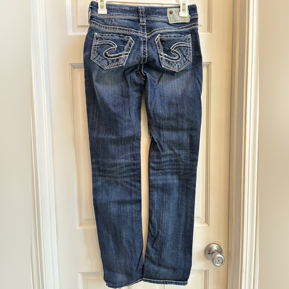 Low rise straight jeans